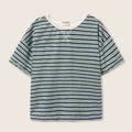 Cozmo Frottee T-Shirt Enea blue green striped bei Yay Kids