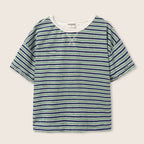 Cozmo Frottee T-Shirt Enea blue green striped bei Yay Kids