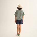 Cozmo Frottee T-Shirt Enea blue green striped bei Yay Kids
