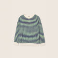 Frottee Pullover Zen blue green striped – Cozmo
