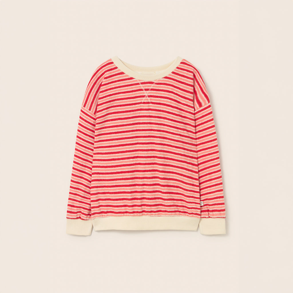 Cozmo Frottee Pullover Zen pink tomato striped bei Yay Kids