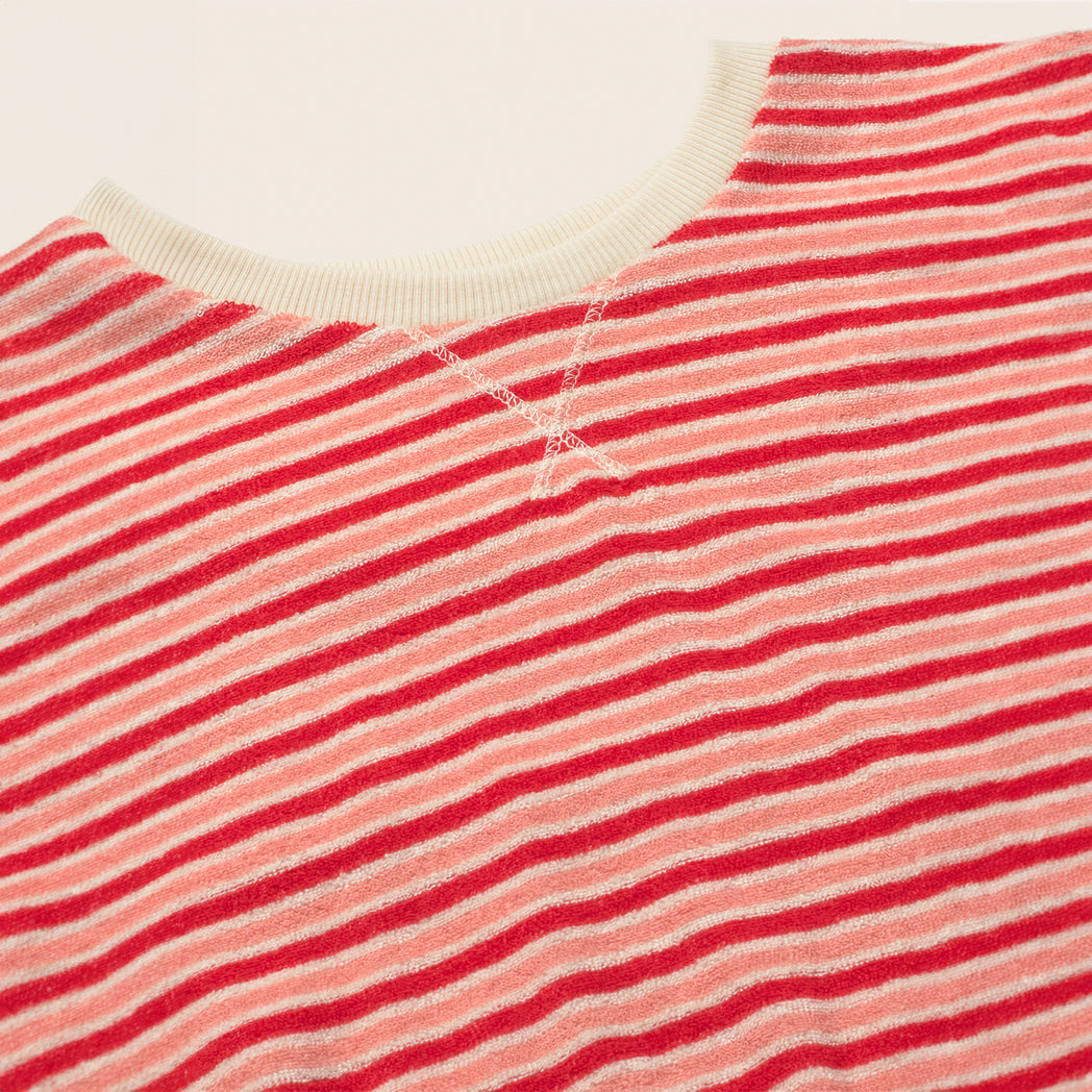 Cozmo Frottee Pullover Zen pink tomato striped bei Yay Kids