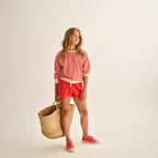 Cozmo Frottee Pullover Zen pink tomato striped bei Yay Kids
