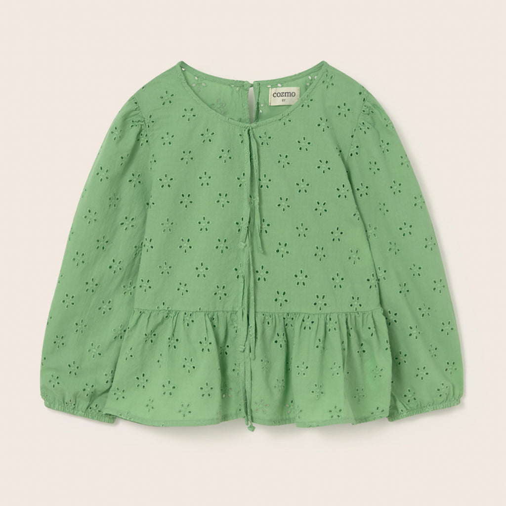 Cozmo Musselin Bluse Alma swiss green bei Yay Kids