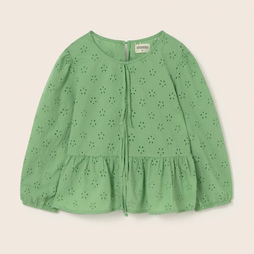 Cozmo Musselin Bluse Alma swiss green bei Yay Kids