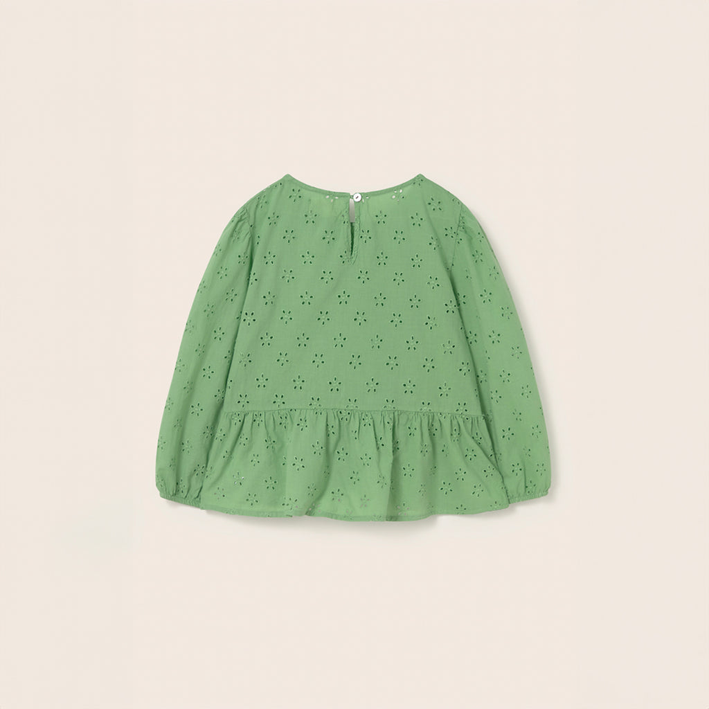Cozmo Musselin Bluse Alma swiss green bei Yay Kids
