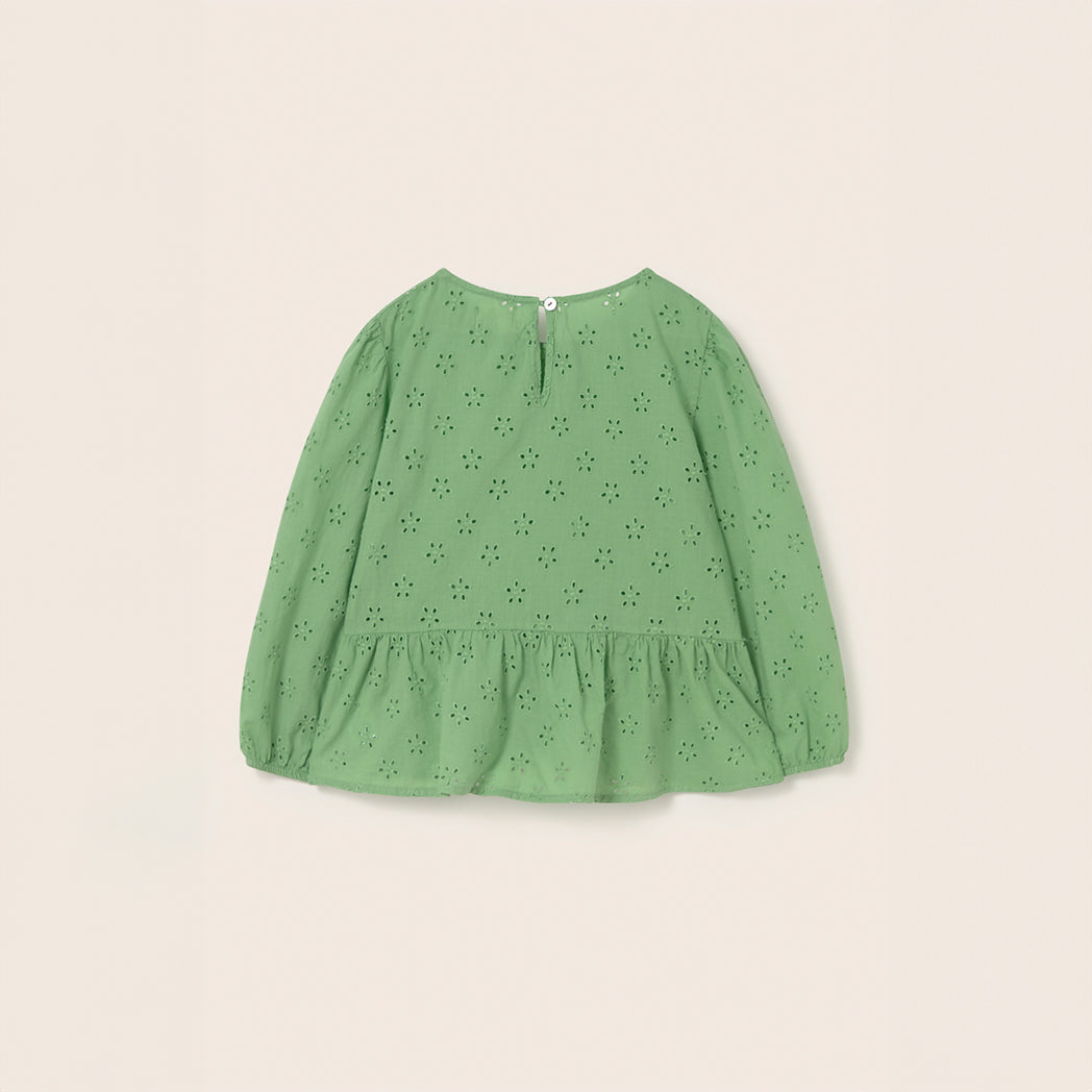 Cozmo Musselin Bluse Alma swiss green bei Yay Kids