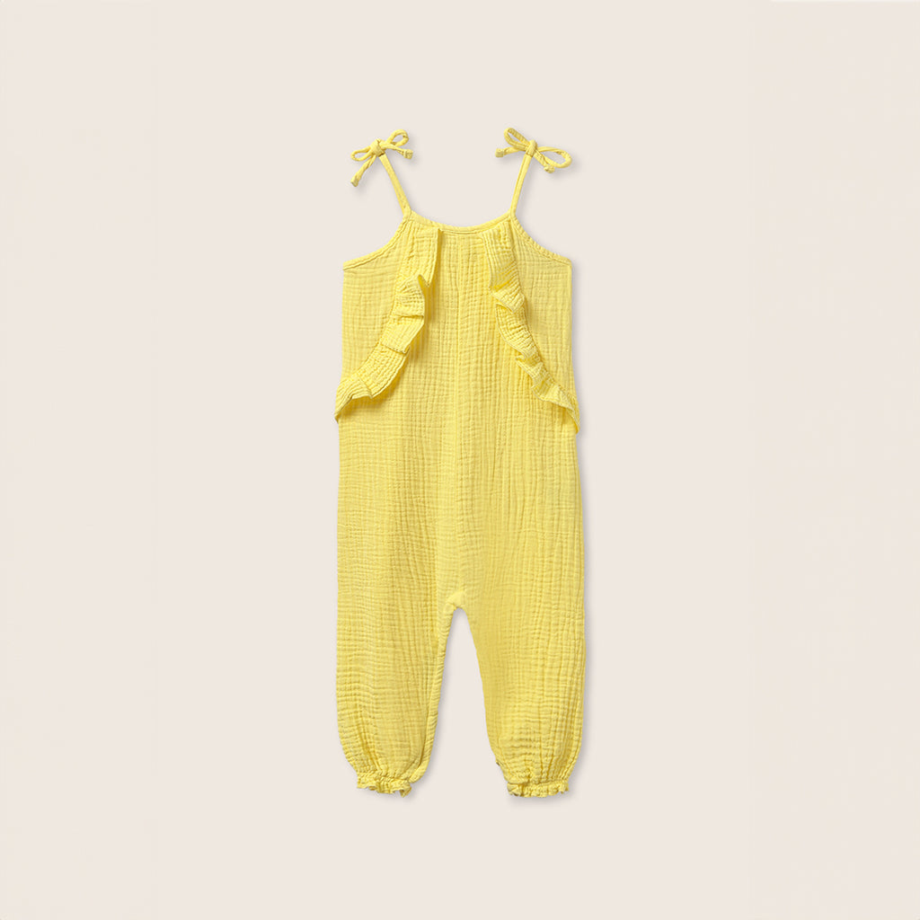 Cozmo Musselin Baby Jumpsuit Ember yellow soft bei Yay Kids