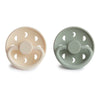 Pacifier Moon Phase 2 Pack Silicone Cream/ Sage 6-18 months