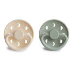 Pacifier Moon Phase 2 Pack Silicone Cream/ Sage 6-18 months