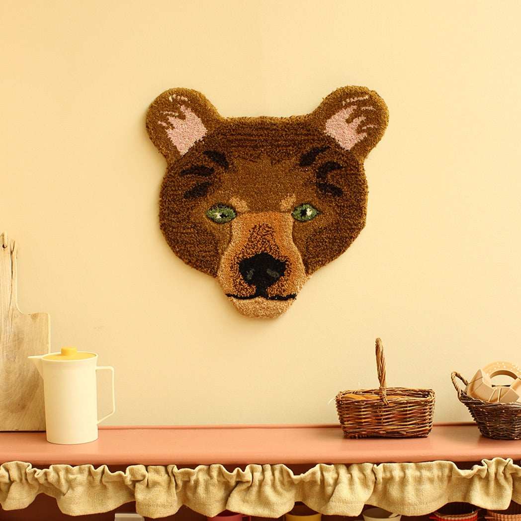 Wall Tapestry Archie Check Bear Head