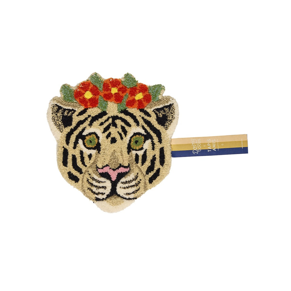 Doing Goods Floral White Tiger Head Rug Deko Teppich bei Yay Kids