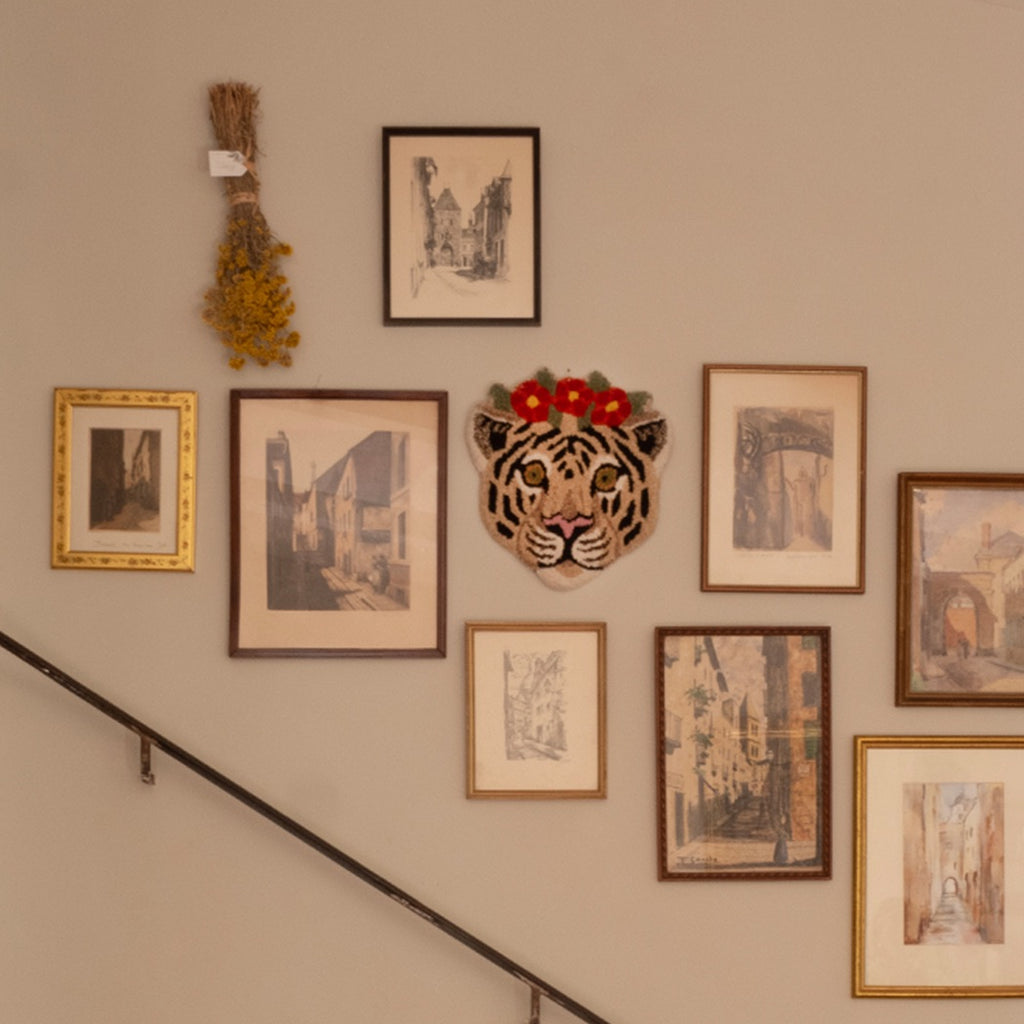 Doing Goods Floral White Tiger Head Rug Deko Teppich bei Yay Kids