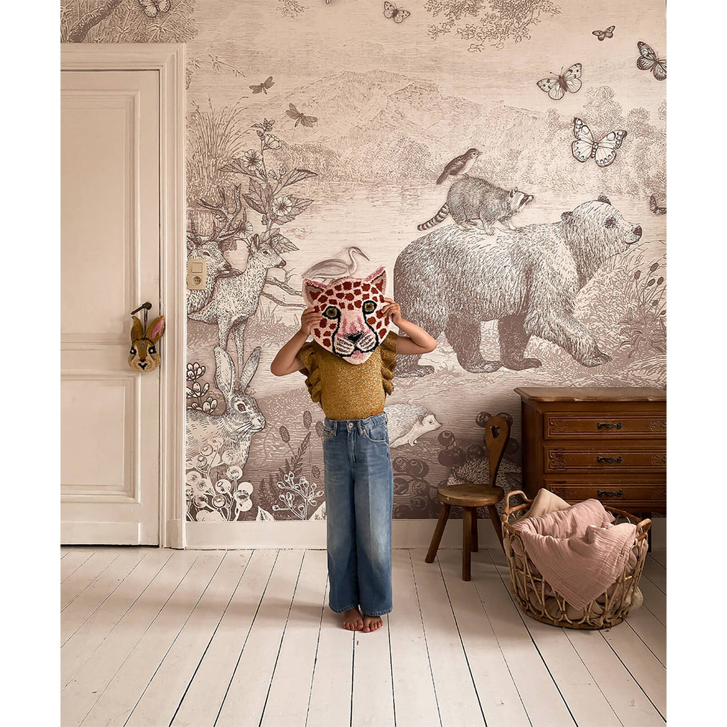 Wall Tapestry Pinky Leopard Head