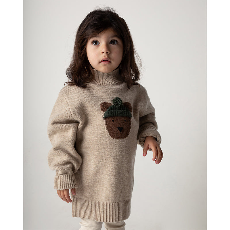 Donsje Amsterdam Denn Merinowolle Pullover Bear Biscotti Melange bei Yay Kids