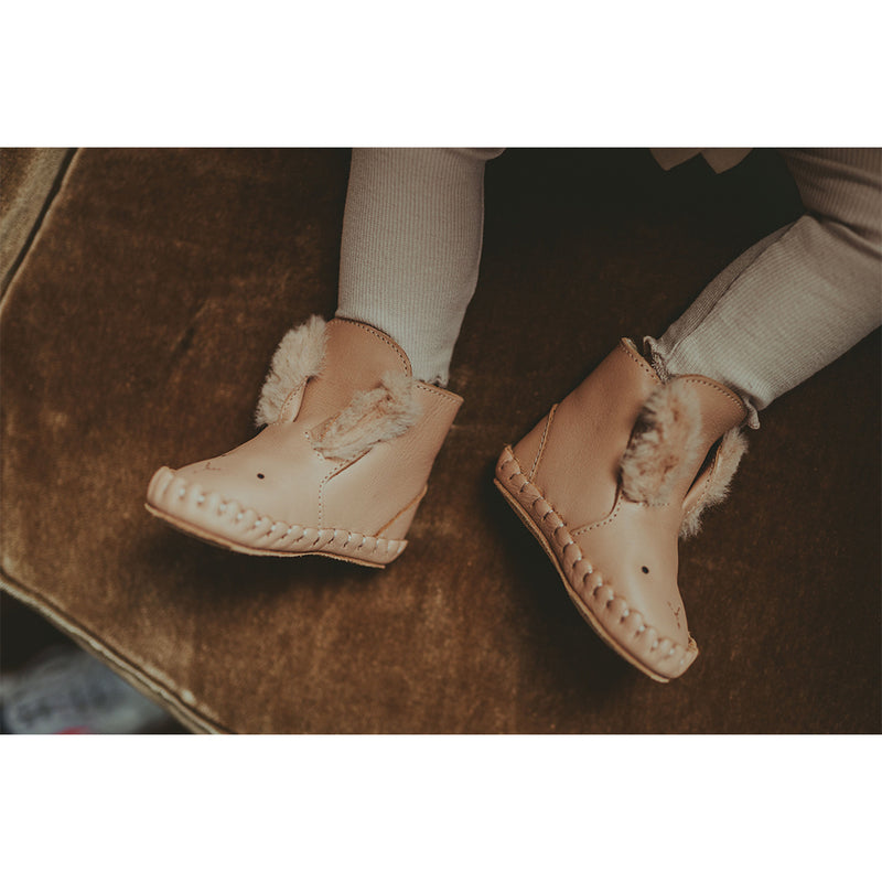 Donsje Amsterdam Baby Schuhe Kapi Exclusive Lining Fluffy Bunny Light Rust Leather bei Yay Kids