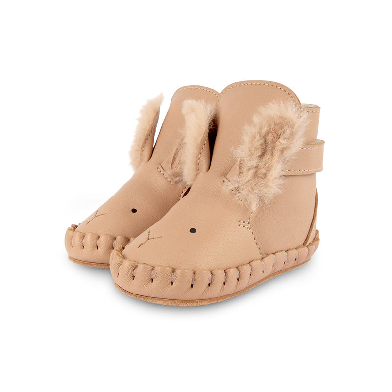 Donsje Amsterdam Baby Schuhe Kapi Exclusive Lining Fluffy Bunny Light Rust Leather bei Yay Kids