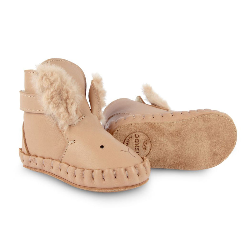 Donsje Amsterdam Baby Schuhe Kapi Exclusive Lining Fluffy Bunny Light Rust Leather bei Yay Kids