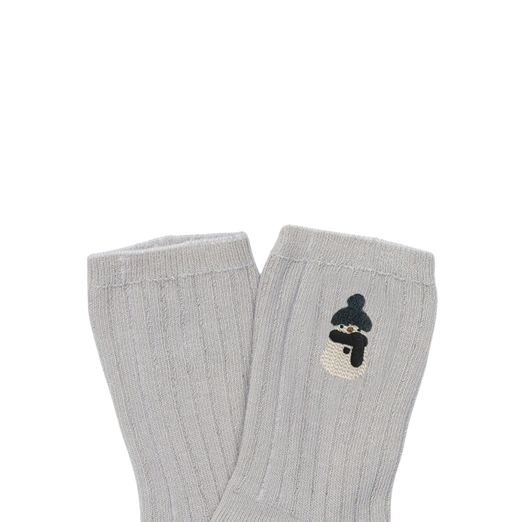 Donsje Amsterdam Kinder Lala Socken Snowman Soft Grey bei Yay Kids
