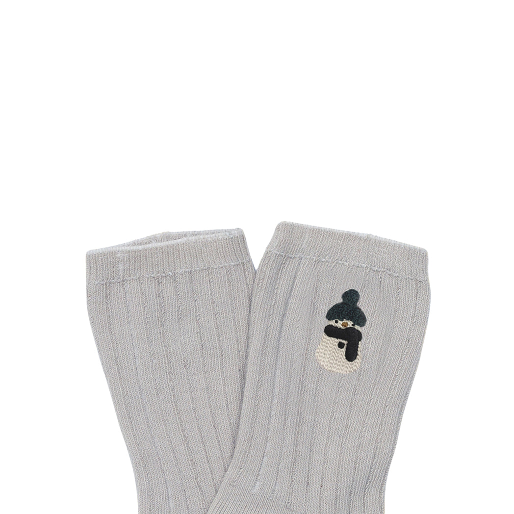 Donsje Amsterdam Kinder Lala Socken Snowman Soft Grey bei Yay Kids
