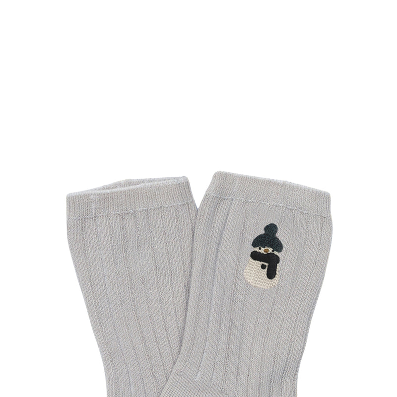 Donsje Amsterdam Kinder Lala Socken Snowman Soft Grey bei Yay Kids

