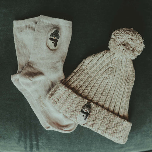 Donsje Amsterdam Kinder Lala Socken Snowman Soft Grey bei Yay Kids
