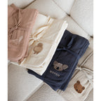 Donsje Amsterdam Decke aus Musselin Ploekie XL Fluffy Bunny Rosa Mocha GOTS bei Yay Kids