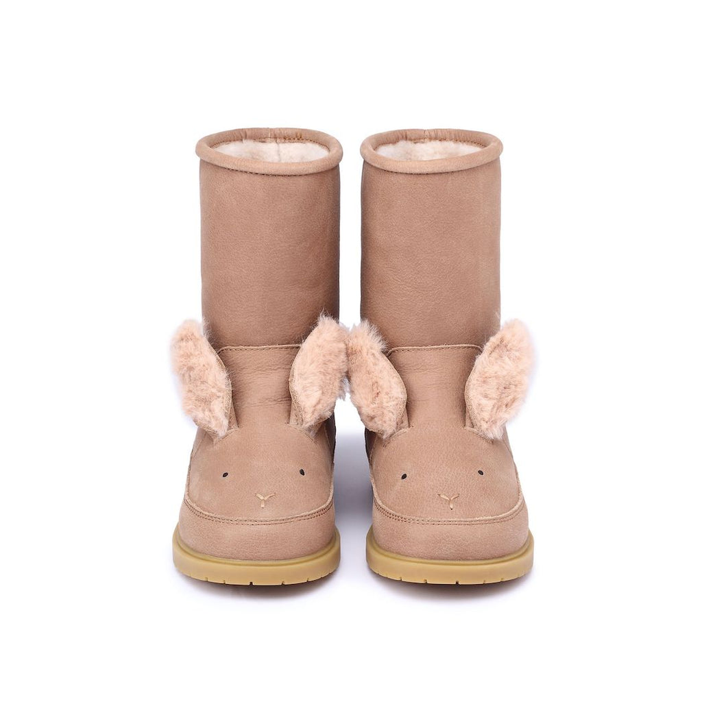 Donsje Amsterdam Gefütterte Kinderstiefel Exclusive Fluffy Bunny Hazelnut Leather bei Yay Kids
