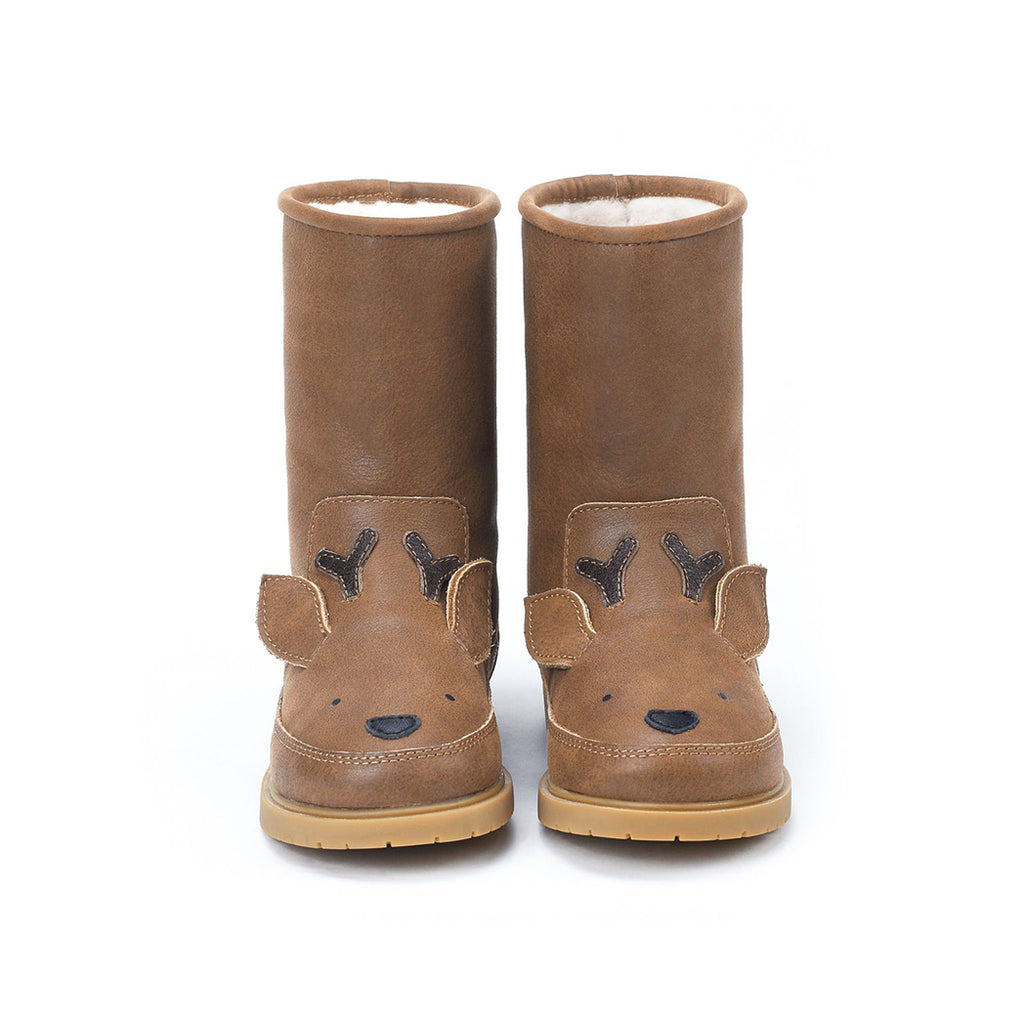 Donsje Amsterdam Gefütterte Kinderstiefel Wadudu Special Lining Stag Chestnut Leather bei Yay Kids