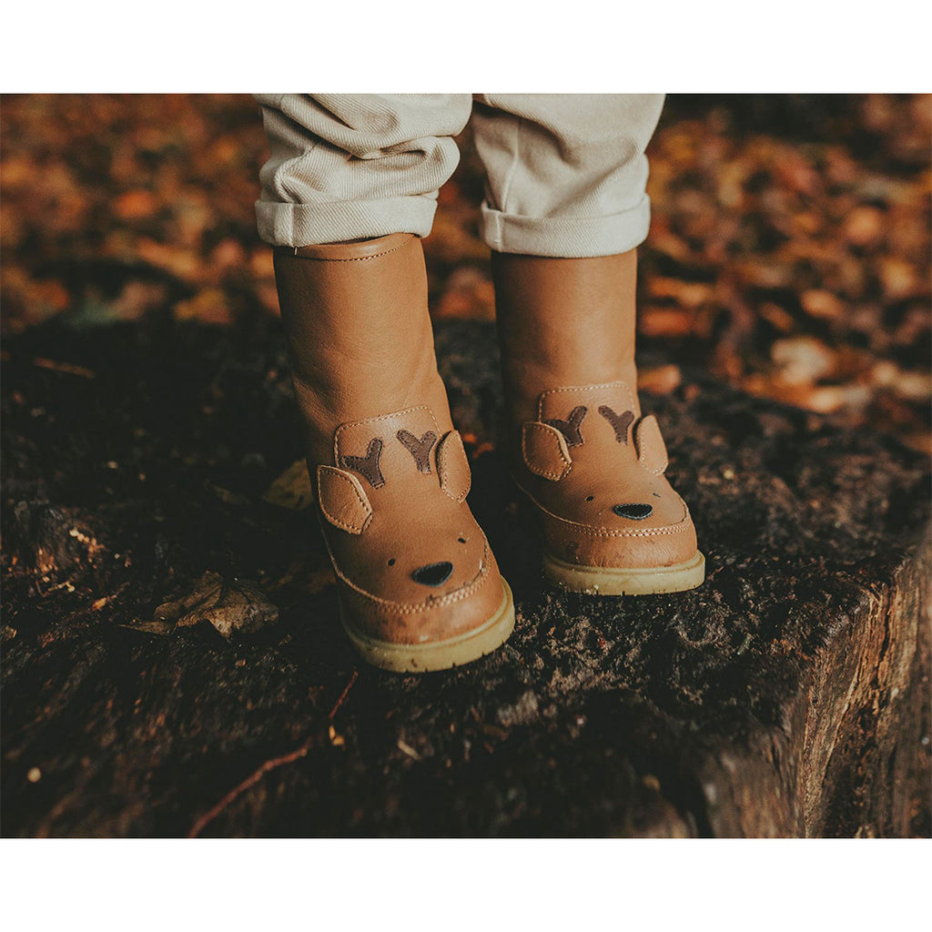 Donsje Amsterdam Gefütterte Kinderstiefel Wadudu Special Lining Stag Chestnut Leather bei Yay Kids