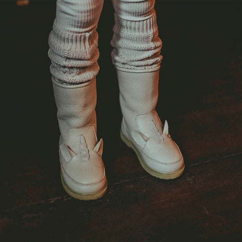 Donsje Amsterdam Gefütterte Kinderstiefel Wadudu Special Lining Unicorn Light Rose Leather bei Yay Kids