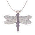 Leder Halskette mit Anhänger Zaza Libelle Lilac Nubuck – Donsje