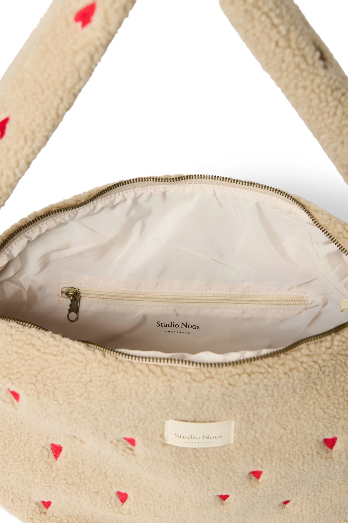 Umhängetasche "Cross Body Bag" Teddy Ecru Heart