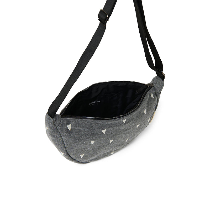 Frauen Fanny Pack Grey Denim Hearts