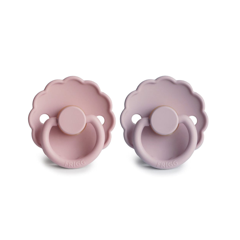 Frigg Schnuller 2 Pack Daisy Baby Pink/ Soft Lilac 6-18M bei Yay Kids