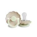 Frigg Schnuller Silikon Daisy Cream/Croissant Night 0-6M bei Yay Kids