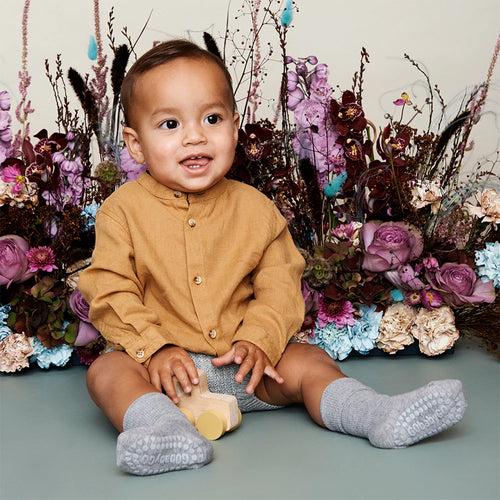 GoBabyGo Baby Bambus Anti Rutsch Socken Grey Melange bei Yay Kids