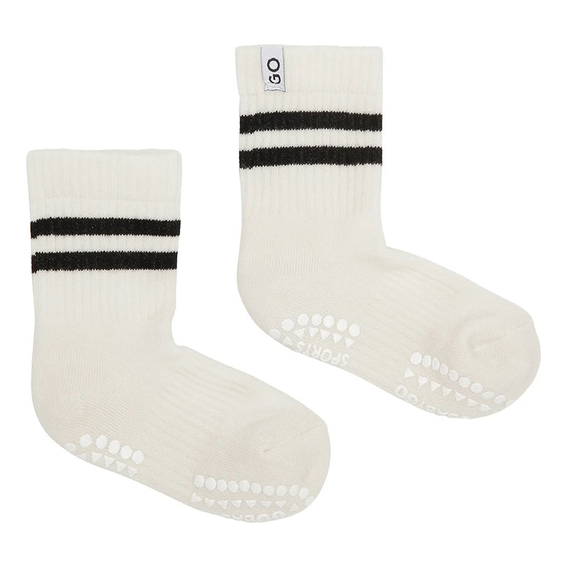 GoBabyGo Baby Sport Rutschsocken in Weiss / Schwarz bei Yay Kids