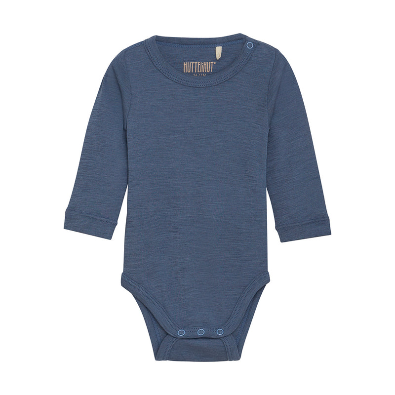 Huttelihut Baby Body Wolle Seide Folkstone Gray bei Yay Kids