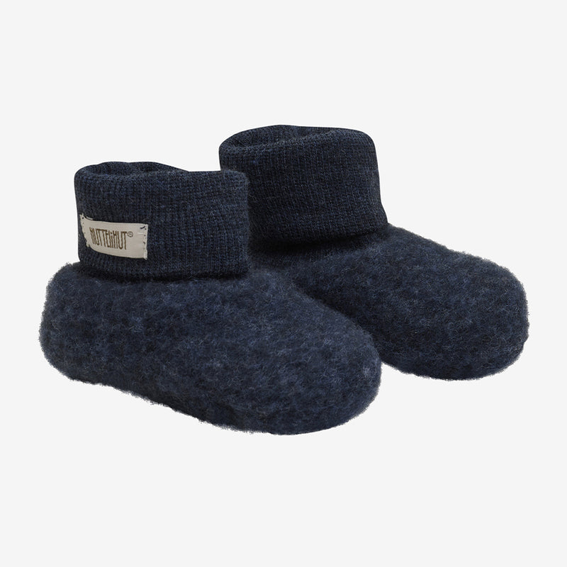 Huttelihut Wolle Fleece Baby Füsslinge Navy bei Yay Kids