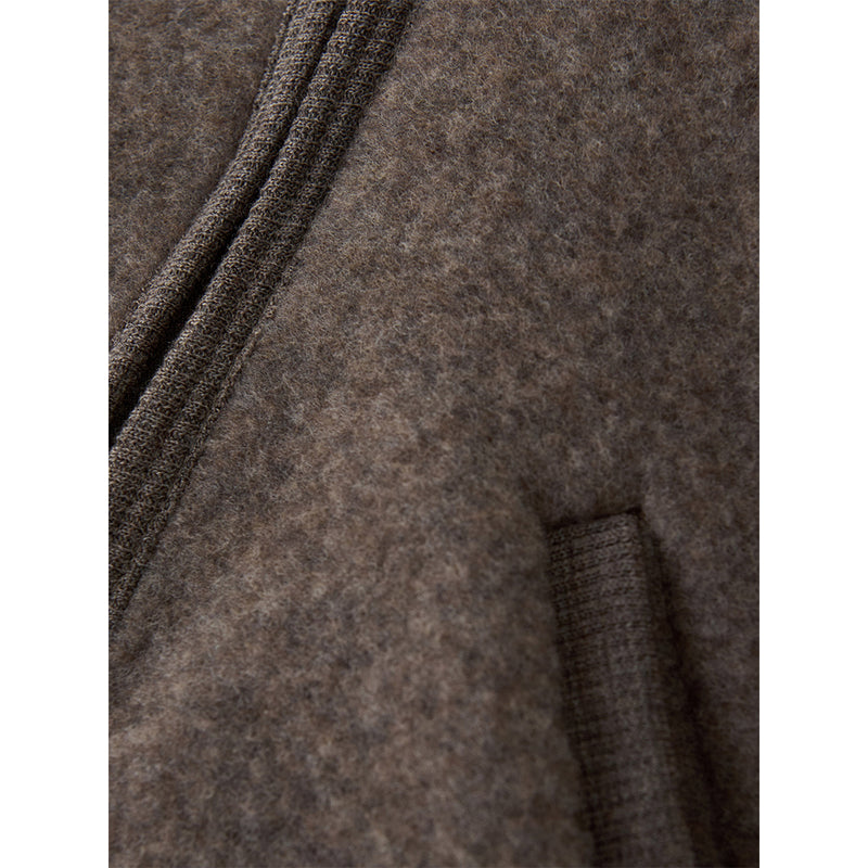 Huttelihut Kinder Jacke aus Wollfleece Brown Melange bei Yay Kids