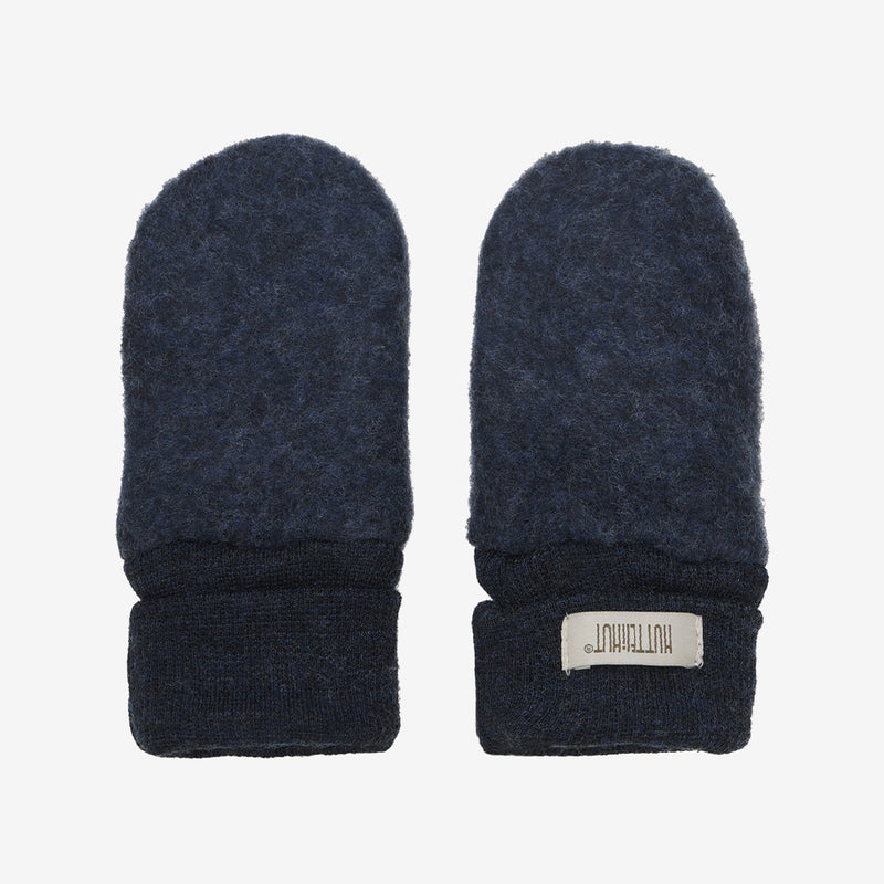 Huttelihut Handschuhe aus Fleece Wolle in Dunkelblau bei Yay Kids