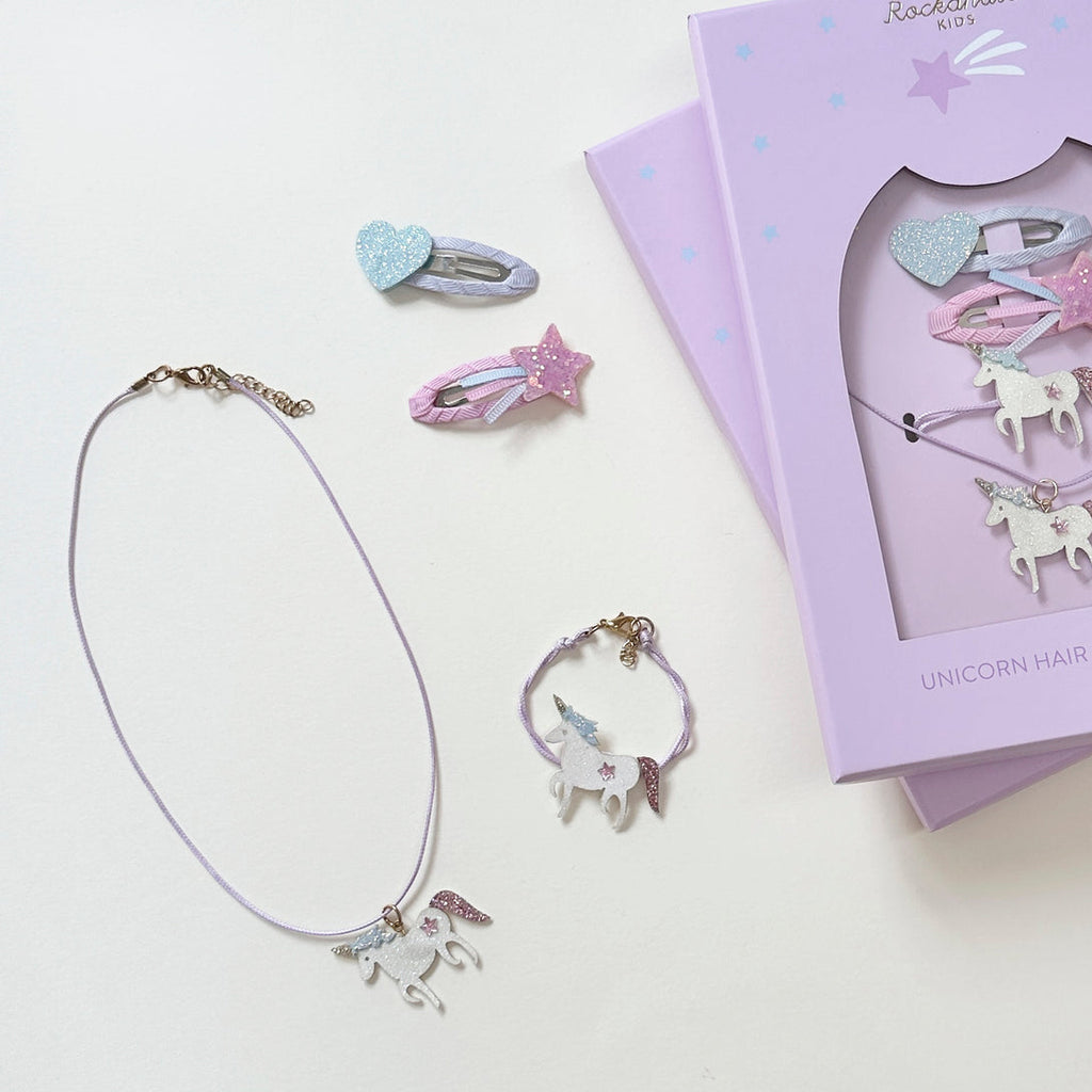 Haar und Schmuck Geschenkset Unicorn