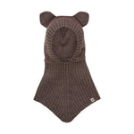 Huttelihut Kinder Balaclava Ears Wool Knit Brown Melange bei Yay Kids