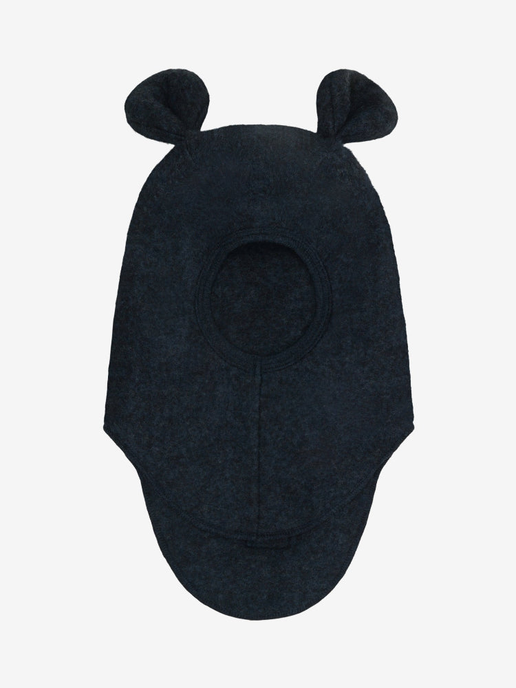 Balaclava mit Ohren aus Wollfleece Navy Melange