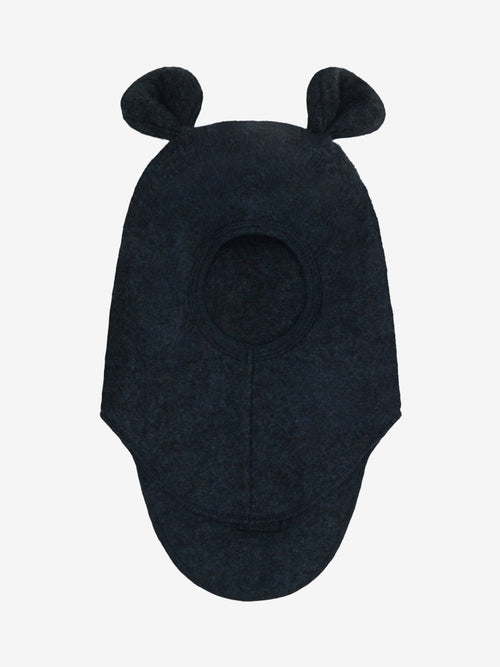 Balaclava mit Ohren aus Wollfleece Navy Melange