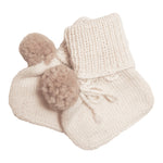 Huttelihut Baby Knit Footies Pompoms Off White bei Yay Kids