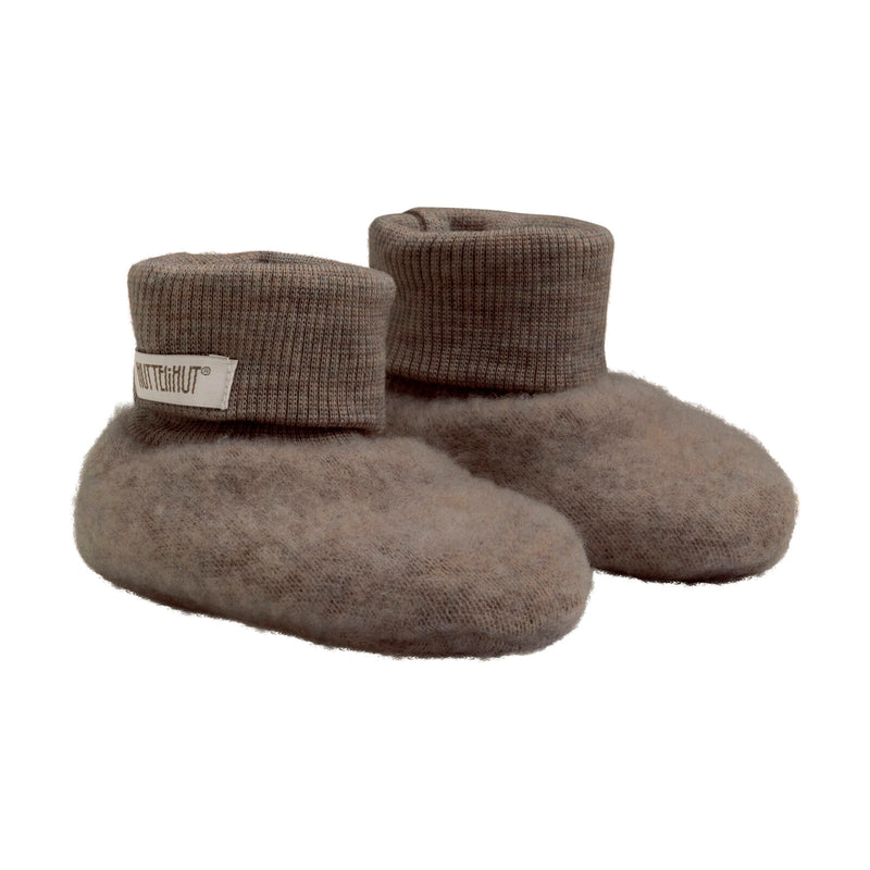 Huttelihut Footies Wool Fleece Brown Melange bei Yay Kids