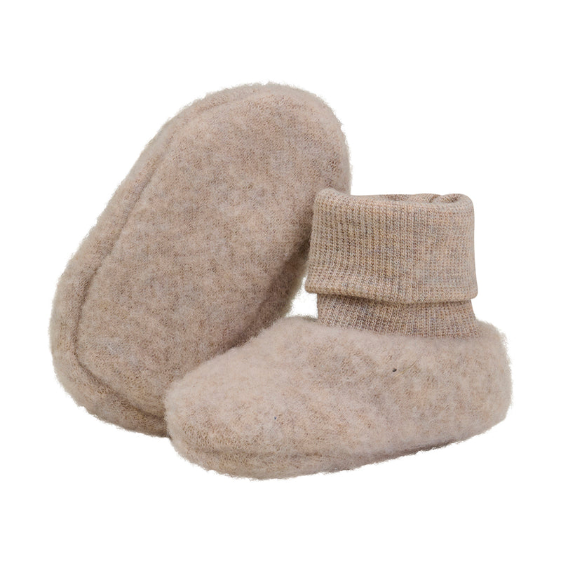 Huttelihut Wolle Fleece Baby Füsslinge Camel Melange bei Yay Kids