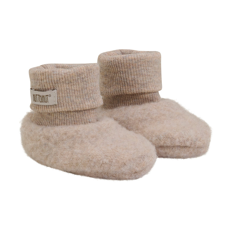 Huttelihut Wolle Fleece Baby Füsslinge Camel Melange bei Yay Kids
